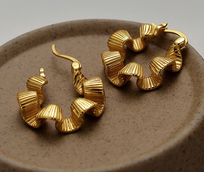 Folded Huggies Earring