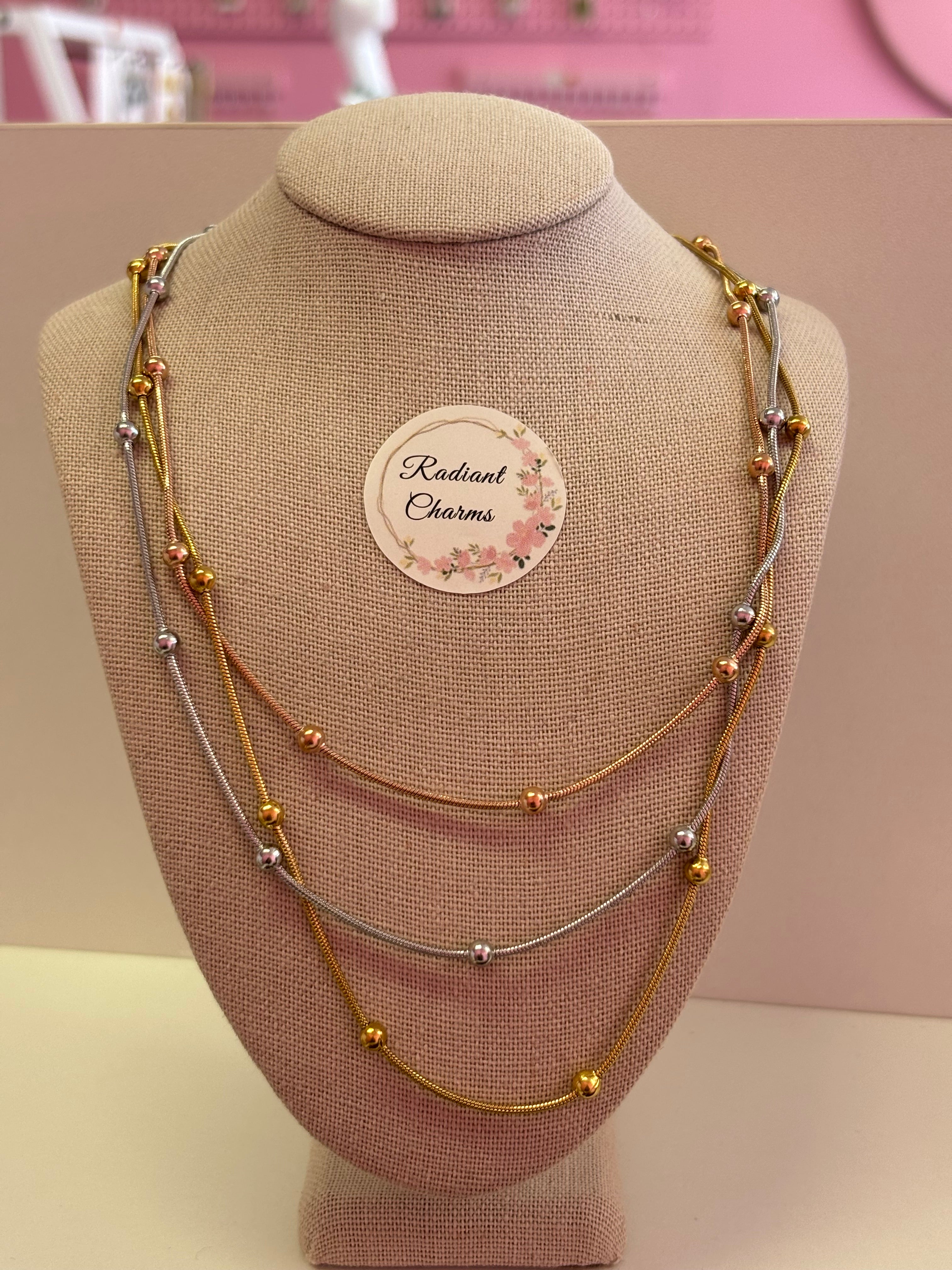 3-Tone Layered Necklace