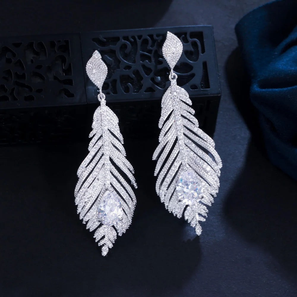 Feather Crystal Earring
