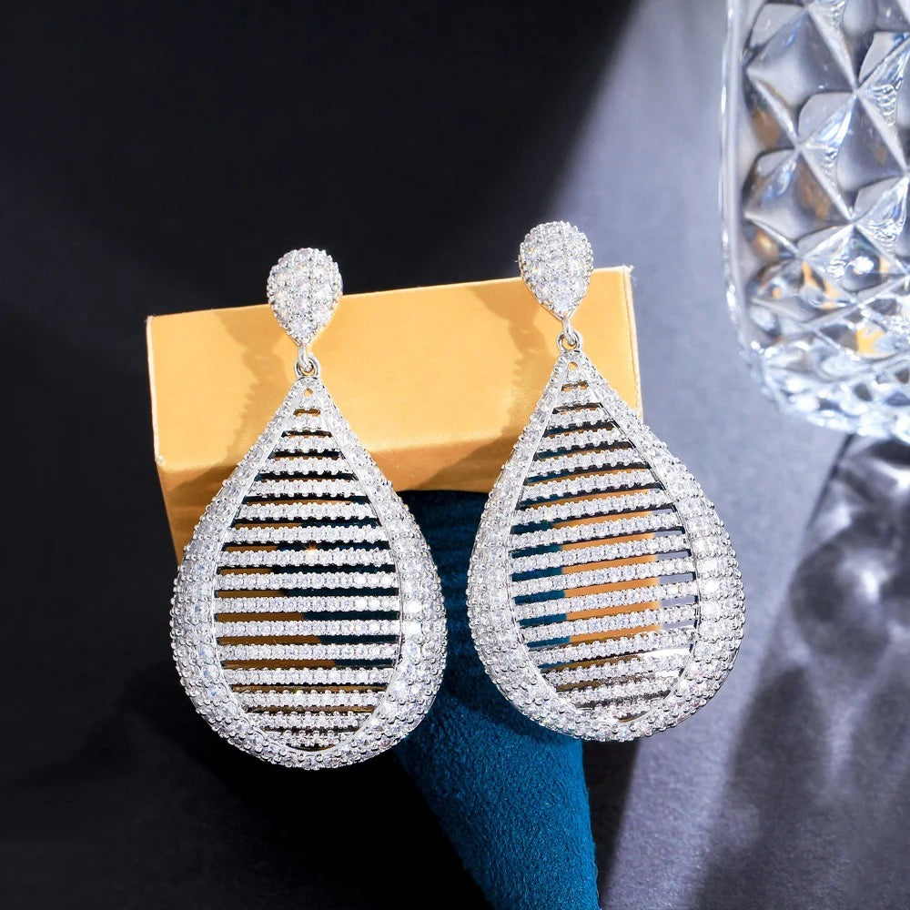 Heavy Stone Hollow Cubic Zirconia Earring
