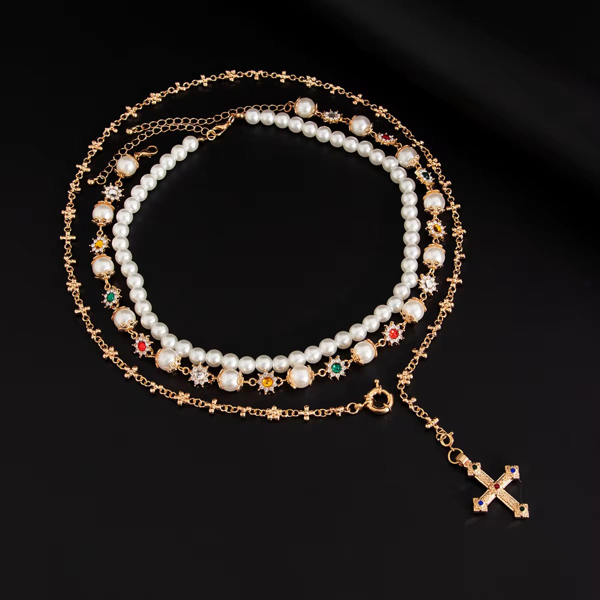 3-Piece Cross Pendant Necklace