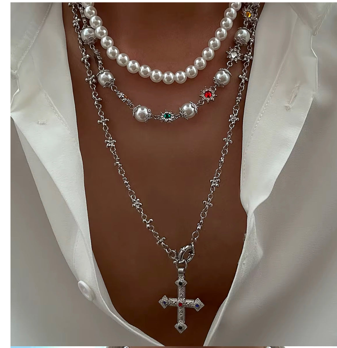 3-Piece Cross Pendant Necklace