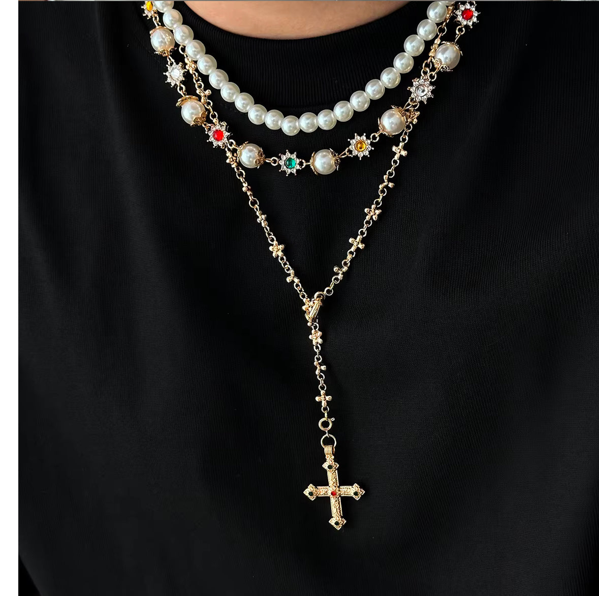 3-Piece Cross Pendant Necklace