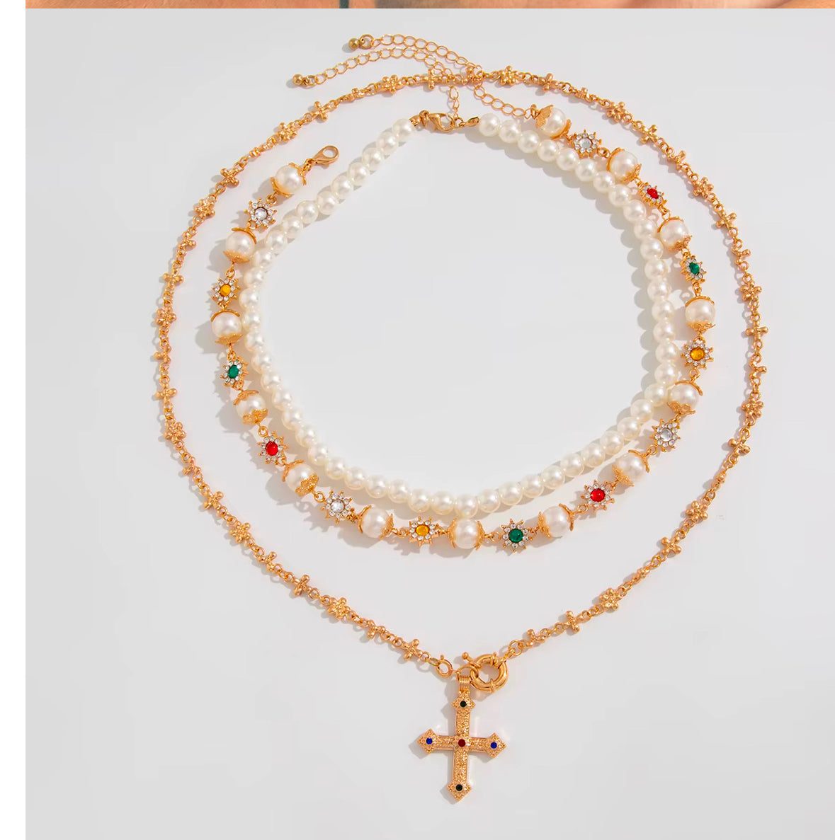 3-Piece Cross Pendant Necklace