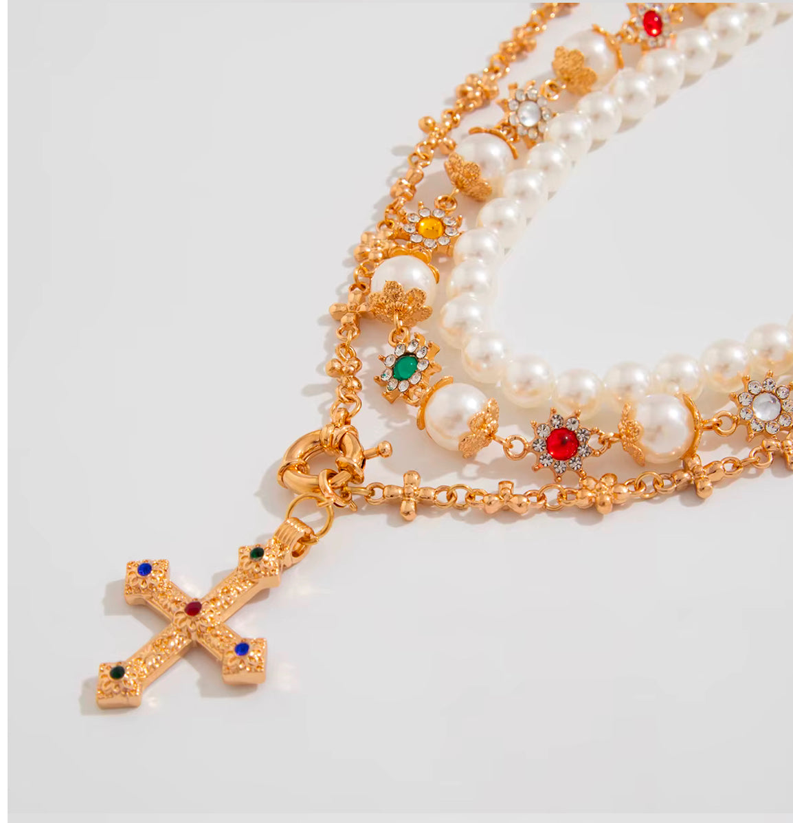 3-Piece Cross Pendant Necklace